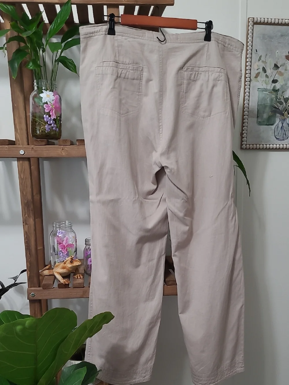 Men's Taupe Linen Blend Pants